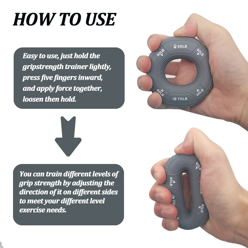 Silicone Adjustable 20-90LB Hand Gripper